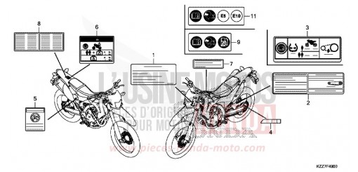 ETICHETTA DI AVVERTIMENTO (CRF250L/LA) CRF250LAK di 2019
